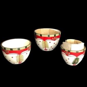 Great Gatherings set of 3 Ceramic Christmas Bowls in EUC